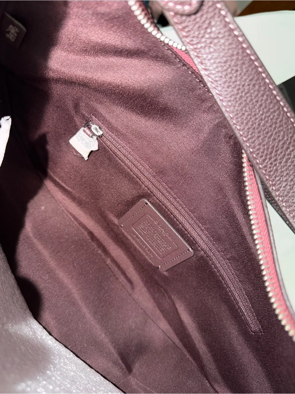 Coach Pebble Leather Mara Hobo Shoulder Bag Crossbody Style CJ864 Raspberry/Wine
